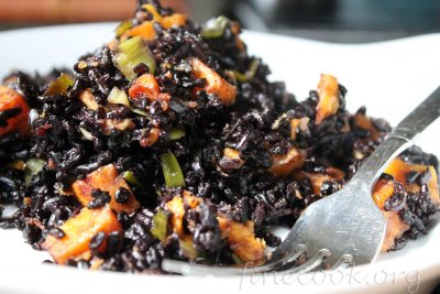 Чёрный рис с бататом