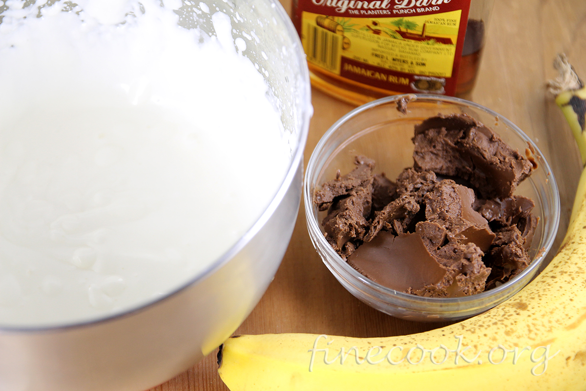 Мраморный рулет с шоколадно-банановым кремом